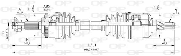 OPEN PARTS Приводной вал DRS6378.00